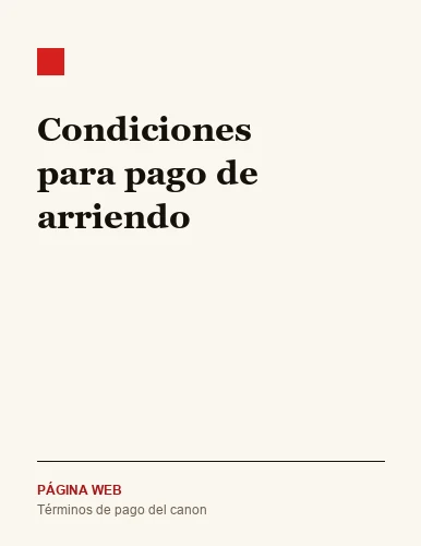Vista previa de Condiciones para pago de arriendo